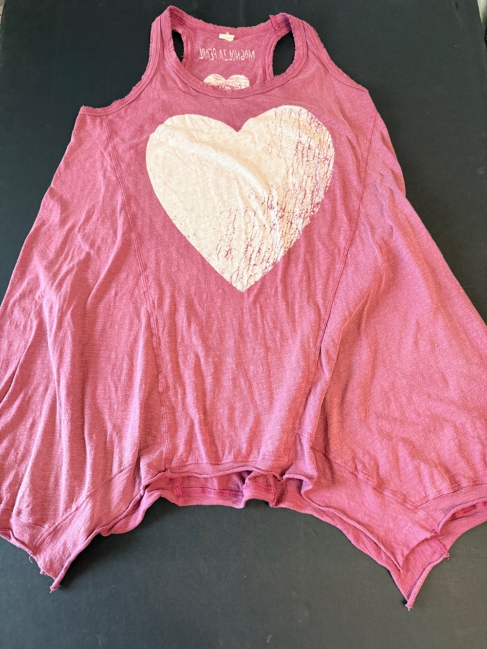 Authentic Distressed Magnolia Pearl Paz Tank Pink MP Faded I love You So Much OS